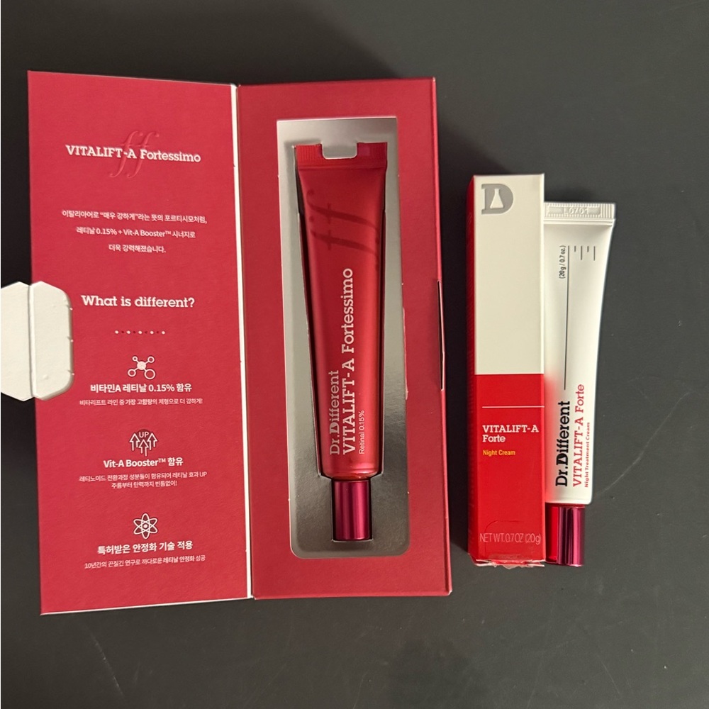 NEW Dr.Different VITALIFT-A Fortessimo Retinal .15%&VITALIFT-A Forte night cream